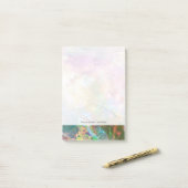Abstracte slijptextuur met waterverf verf 3 post-it® notes (Op bureau)