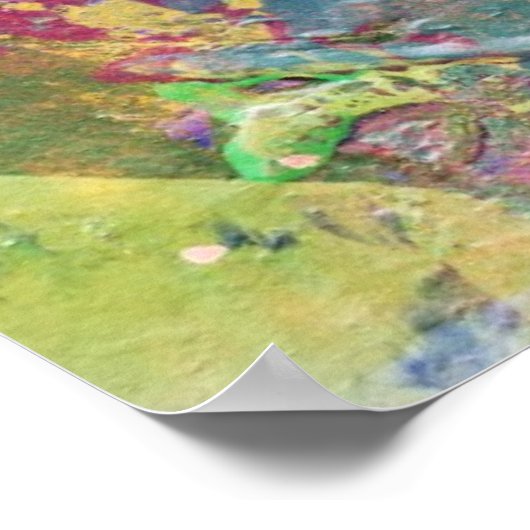 Abstracte slijptextuur met waterverf verf 3 poster (Hoek)