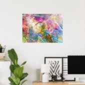 Abstracte slijptextuur met waterverf verf 3 poster (Thuiskantoor)