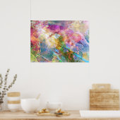 Abstracte slijptextuur met waterverf verf 3 poster (Keuken)