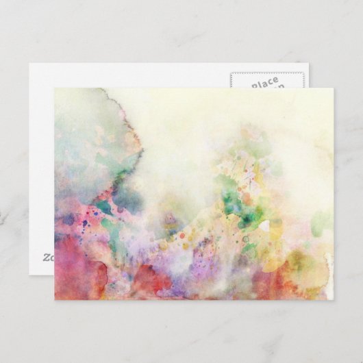 Abstracte slijptextuur met waterverf verf briefkaart (Voorkant / Achterkant)