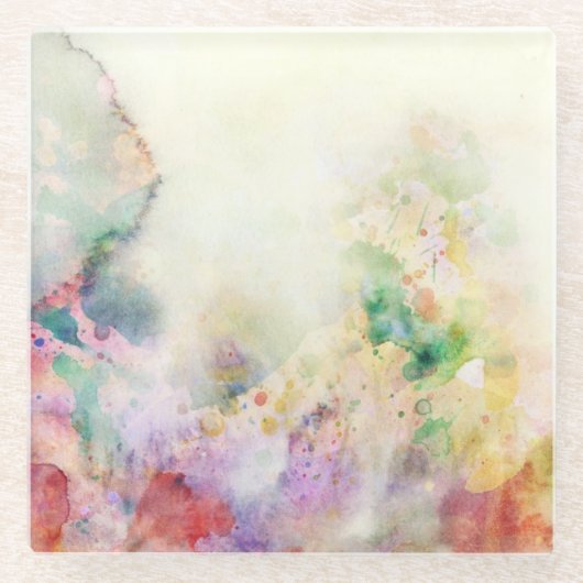 Abstracte slijptextuur met waterverf verf glazen onderzetter (Voorkant)