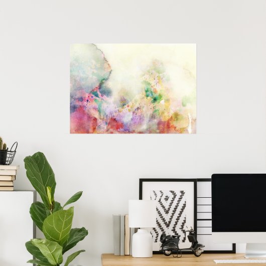 Abstracte slijptextuur met waterverf verf poster (Thuiskantoor)