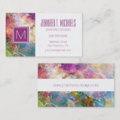 Abstracte slijptextuur met waterverf verf visitekaartje (Voorkant / Achterkant)