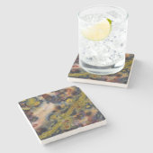 Abstracte sluiting van Ocean Jasper Stenen Onderzetter (Zijkant)