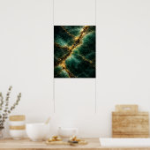 Abstracte smaragdgroene jade en gouden kunstposter poster (Keuken)