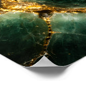 Abstracte smaragdgroene jade en gouden kunstposter poster (Hoek)