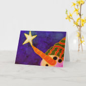 Abstracte Sneeuwpop Kunst Kaart (Gele Bloem)