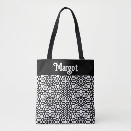 Abstracte Sneeuwvlok in Classic Zwart en Wit Tote Bag
