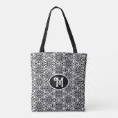 Abstracte Sneeuwvlok in Classic Zwart en Wit Tote Bag (Achterkant)