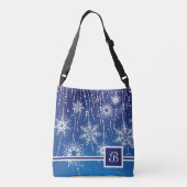 Abstracte sneeuwvlokken crossbody tas (Achterkant)