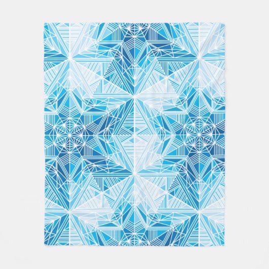 Abstracte sneeuwvlokken met diepvriesster naadloos fleece deken (Voorkant)