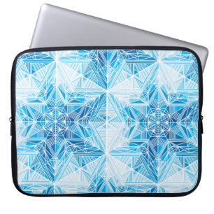 Abstracte sneeuwvlokken met diepvriesster naadloos laptop sleeve