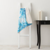 Abstracte sneeuwvlokken met diepvriesster naadloos sherpa deken (In situ)