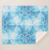Abstracte sneeuwvlokken met diepvriesster naadloos sherpa deken (Voorkant (horizontaal))