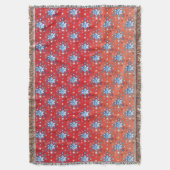 Abstracte sneeuwvlokken met rode en blauwe kerst deken (Voorkant Verticaal)