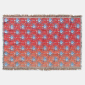 Abstracte sneeuwvlokken met rode en blauwe kerst deken (Voorkant)