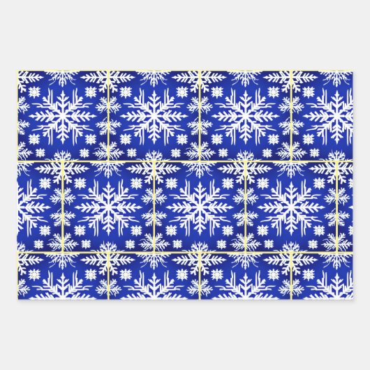 Abstracte sneeuwvlokken op blauw inpakpapier vel (Voorkant 2)