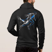 Abstracte Snelheidsrenner Atletische Bewegingskuns Hoodie (Achterkant)