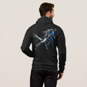 Abstracte Snelheidsrenner Atletische Bewegingskuns Hoodie (Achterkant volledig)