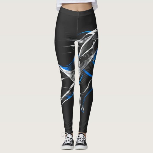 Abstracte Snelheidsrenner Atletische Bewegingskuns Leggings (Voorkant)