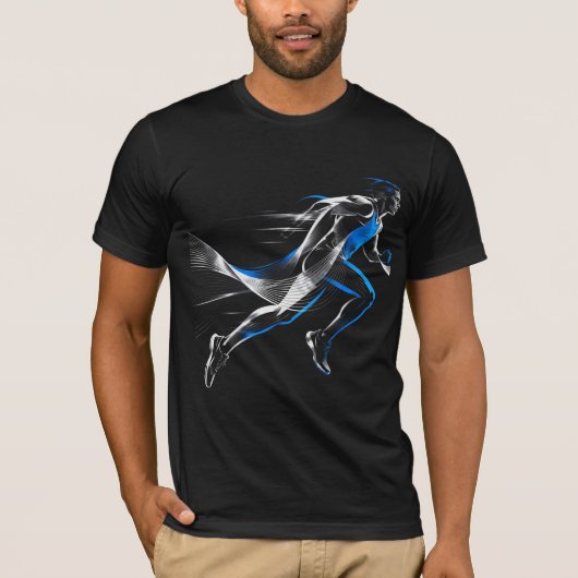 Abstracte Snelheidsrenner Atletische Bewegingskuns T-shirt (Voorkant)