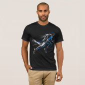 Abstracte Snelheidsrenner Atletische Bewegingskuns T-shirt (Voorkant volledig)