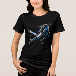 Abstracte Snelheidsrenner Atletische Bewegingskuns Tri-Blend Shirt