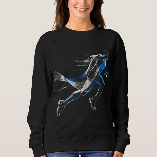 Abstracte Snelheidsrenner Atletische Bewegingskuns Trui (Voorkant)