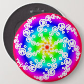 Abstracte snijcirkel ronde button 6,0 cm (Voorkant /achterkant)