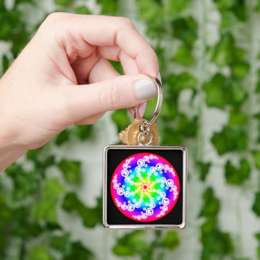 Abstracte snijcirkel sleutelhanger (Hand)