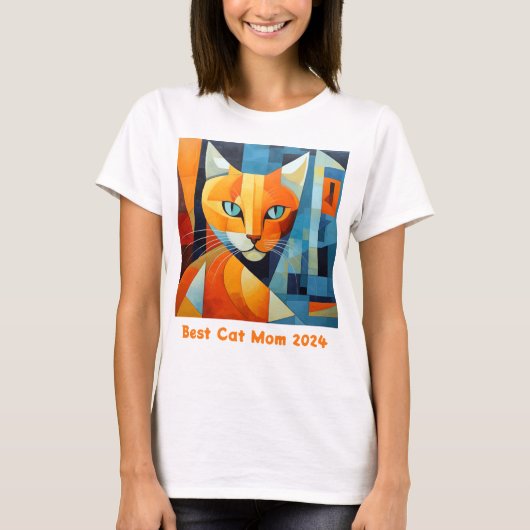 Abstracte Snorharen: Beste Kattenmoeder T-shirt (Voorkant)