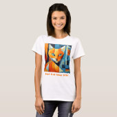 Abstracte Snorharen: Beste Kattenmoeder T-shirt (Voorkant volledig)
