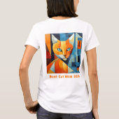 Abstracte Snorharen: Beste Kattenmoeder T-shirt (Achterkant)