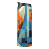 Abstracte Snorharen: Oranje Kat Thermosbeker (Geroteerd rechts)
