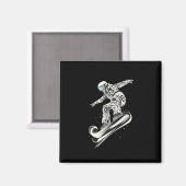 Abstracte snowboarder snowboarden magneet (Voorkant / Achterkant)