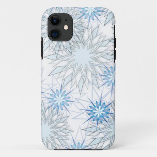 Abstracte Snowflake Blue en White iPhone 5 hoesje (Achterkant)