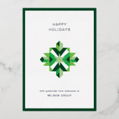 Abstracte Snowflake Corporate Vakantie Kaart (Voorkant)