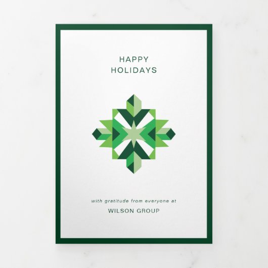 Abstracte Snowflake Corporate Vakantie Kaart (Cover)