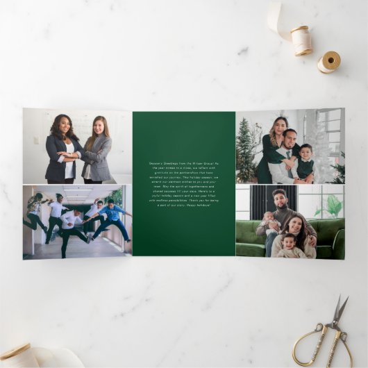 Abstracte Snowflake Corporate Vakantie Kaart (Binnen)