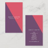 Abstracte sociale media roze en Paars Makeup Visitekaartje (Voorkant / Achterkant)