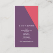 Abstracte sociale media roze en Paars Makeup Visitekaartje (Achterkant)