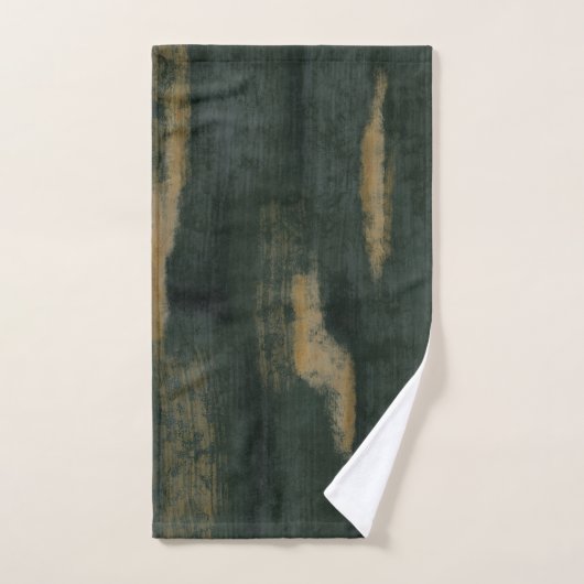 Abstracte Soft Hues Deep Green & Gold Bad Handdoek (Handdoek)