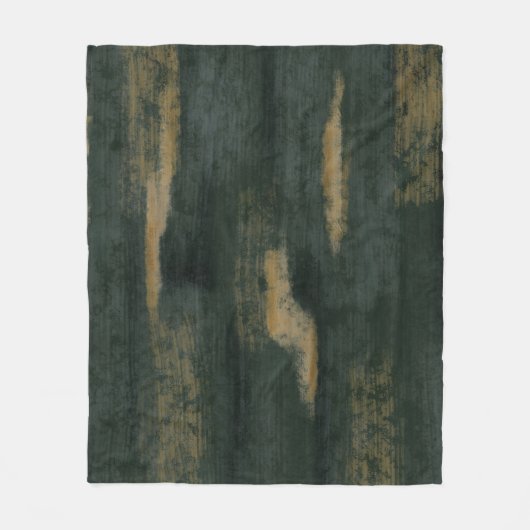 Abstracte Soft Hues Deep Green & Gold Fleece Deken (Voorkant)