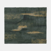 Abstracte Soft Hues Deep Green & Gold Fleece Deken (Voorkant (Horizontaal))