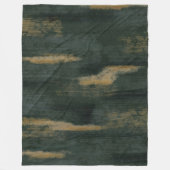 Abstracte Soft Hues Deep Green & Gold Fleece Deken (Voorkant)