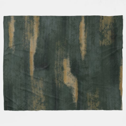Abstracte Soft Hues Deep Green & Gold Fleece Deken (Voorkant (Horizontaal))