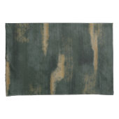 Abstracte Soft Hues Deep Green & Gold Kussensloop (Voorkant-Rechts)