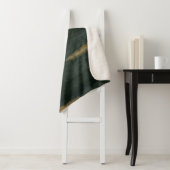 Abstracte Soft Hues Deep Green & Gold Sherpa Blank Deken (In situ)