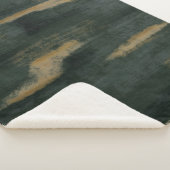 Abstracte Soft Hues Deep Green & Gold Sherpa Blank Deken (3/4)